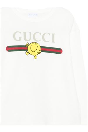 felpa in cotone bianco GUCCI KIDS | 855825XJHPV9214